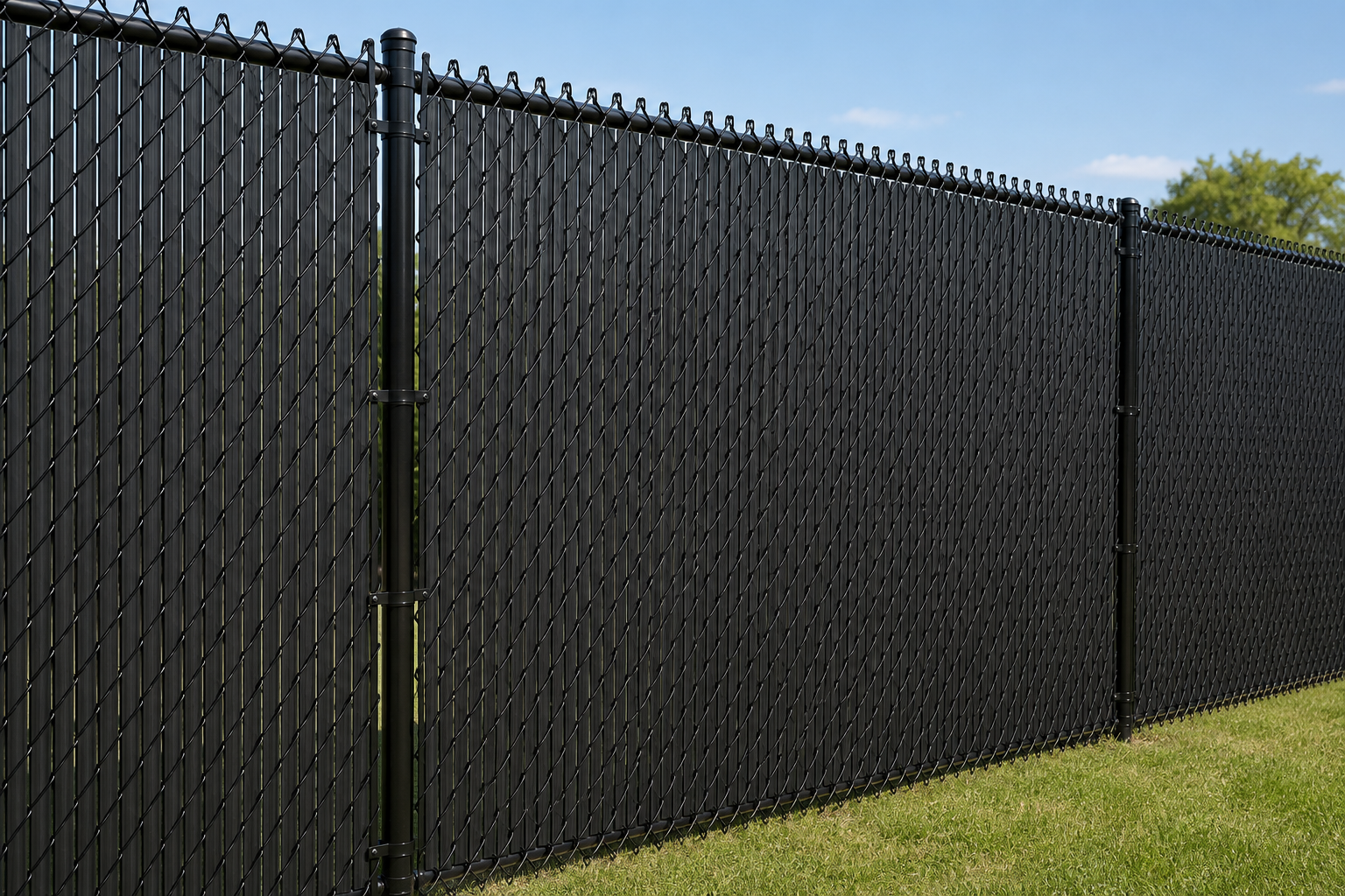 Commercial security fencing with heavy-duty access gate installed by Ascend Quality Contracting